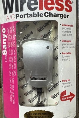 New Just Wireless Sanyo A/C Portable Wall Cell Phone Charger #04047