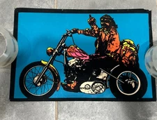 Vtg 1970 Pro Arts Easy Rider Poster Black Light Psychadelic Dennis Hopper 16x10