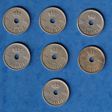 Norway 50 Ore Coins 7 different 1940-1949 (KM 386) (N3-124) COMBINE ORDERS