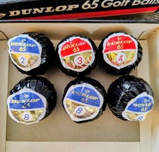 New Lot Of 6 Dunlop 65 Vintage golf balls W Box