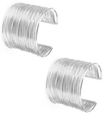 2Pcs Cuff Bangle Bracelet for Women Open Wide Wire Bracelets Gold Wrist Cuff Wra