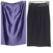 2 Size 10 Pencil Skirts Black Purple Career Church USA Made