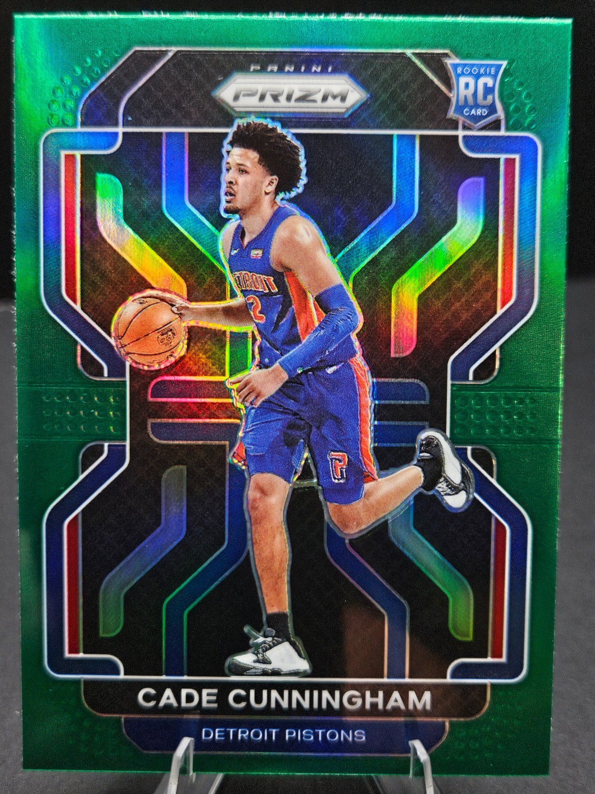 2021-22 Panini Prizm Cade Cunningham #282 Green Prizm Rookie RC Detroit Pistons