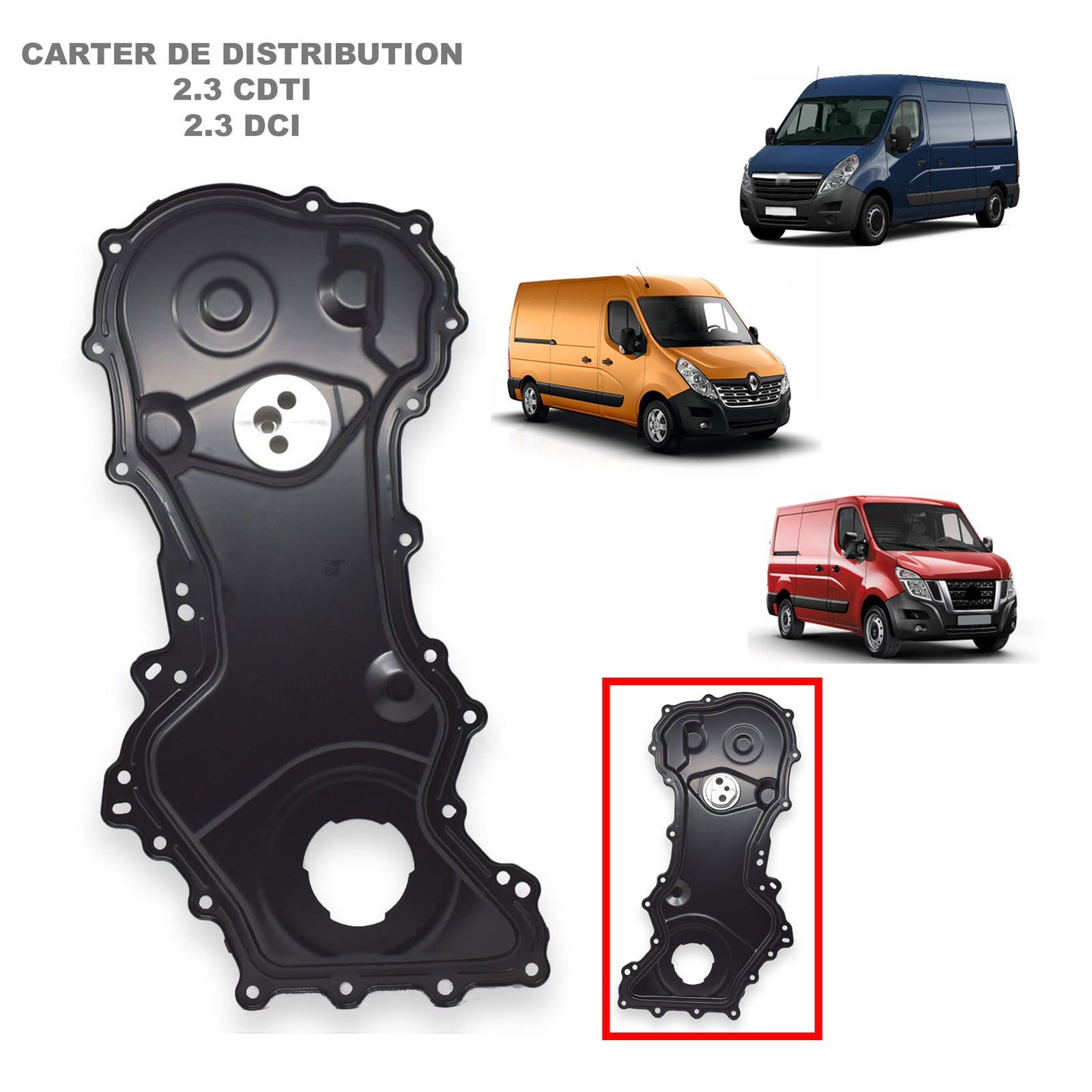 Cache distribution Renault Master pour rénovation mécanique moteur 2.3