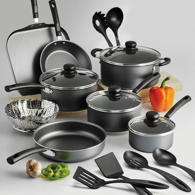 Tramontina Primaware 18 Piece Non-stick Cookware Set, Steel Gray - Free Shipping