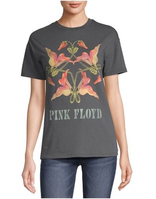 Pink Floyd Junior's Women's SS Crewneck Graphic T-Shirt (Ashalt, 2XL, XXL)
