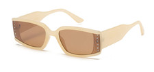 Rhinestone Glam Sunglasses Oversized Frosted Hazel Frames Case / Cloth