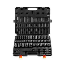 1/2" Drive Impact Socket Set 43 Piece Deep Shallow Socket Set SAE 3/8" 1-1/2" 6