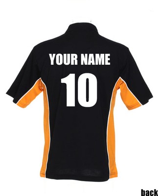 Black//Purple Football Tour Shirts GameGear personalised Teamwear polo shirts