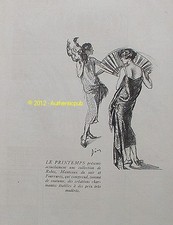 ADVERTISEMENT SPRING COLLECTION FUR DRESS DRAWING DRIAN SIGN 1924 AD