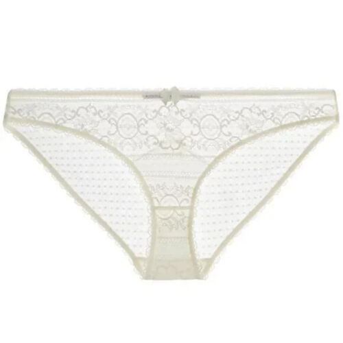 NWT Stella McCartney Ophelia Whistling Ivory Cream Bikini Brief Panty $90 Small - Picture 1 of 7