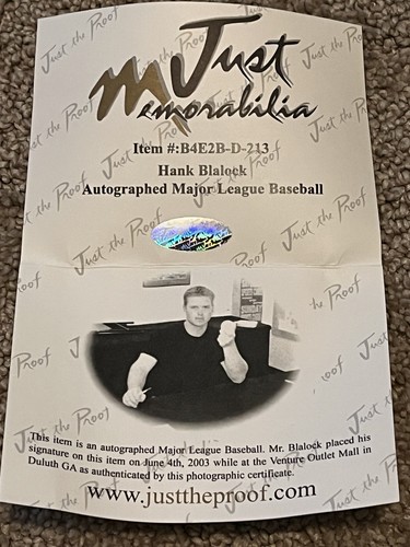 Texas Rangers AS Hank Blalock autographed signed MLB baseball w/COA 6/4/2003 - Picture 8 of 11
