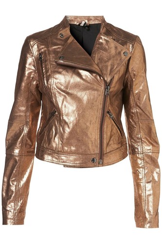 rose gold leather jacket