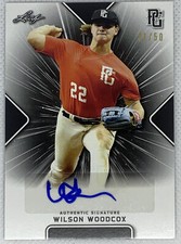 2021 LEAF PERFECT GAME AUTO WILSON WOODCOX BLACK PAPER  21/50