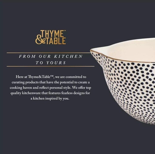 Thyme & Table 5-Piece Ceramic Batter Bowl Measuring Cups Set Mix Match Pattern - Picture 8 of 11