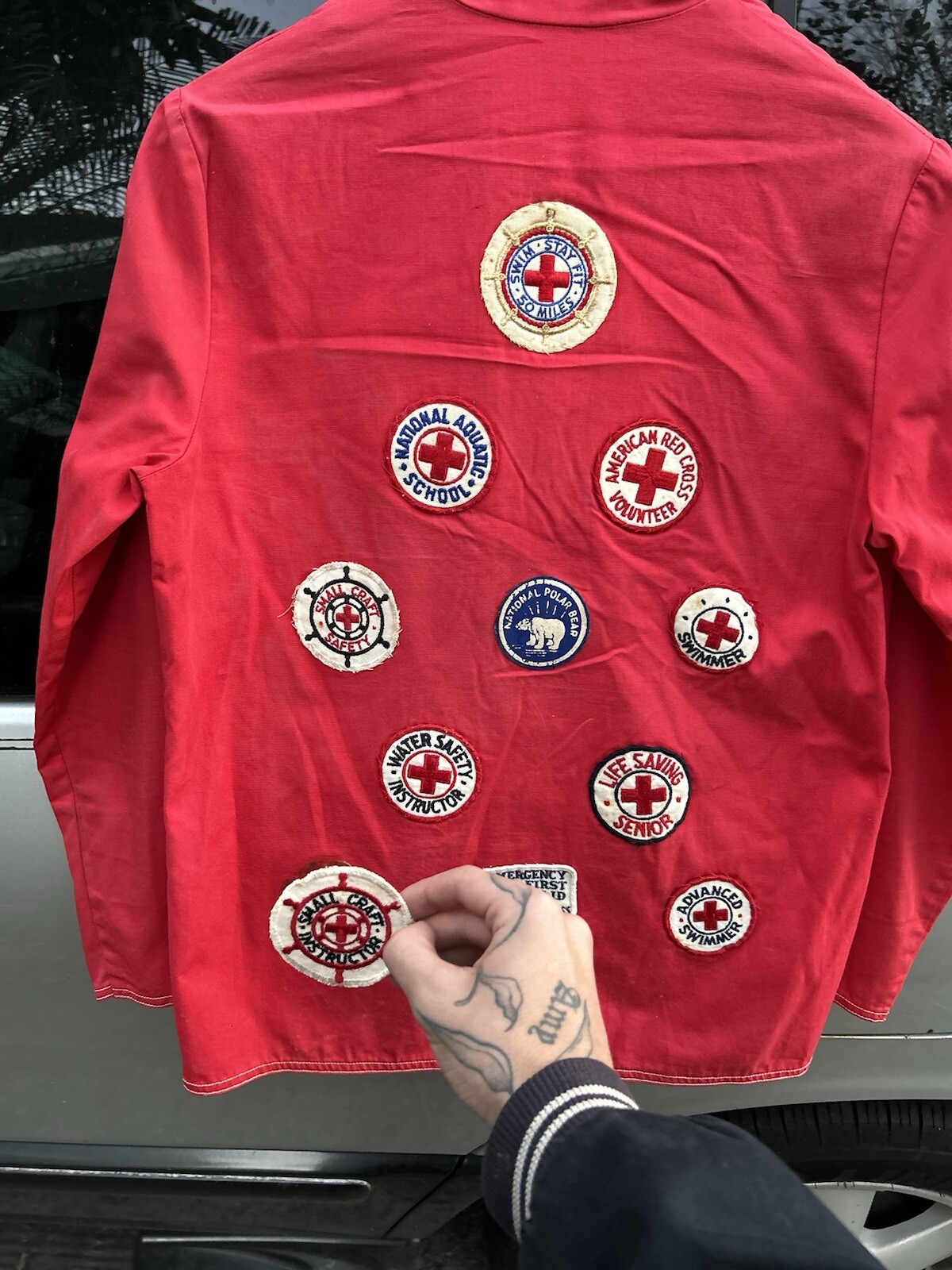 1960’s sears American Red Cross patchwork button … - image 5