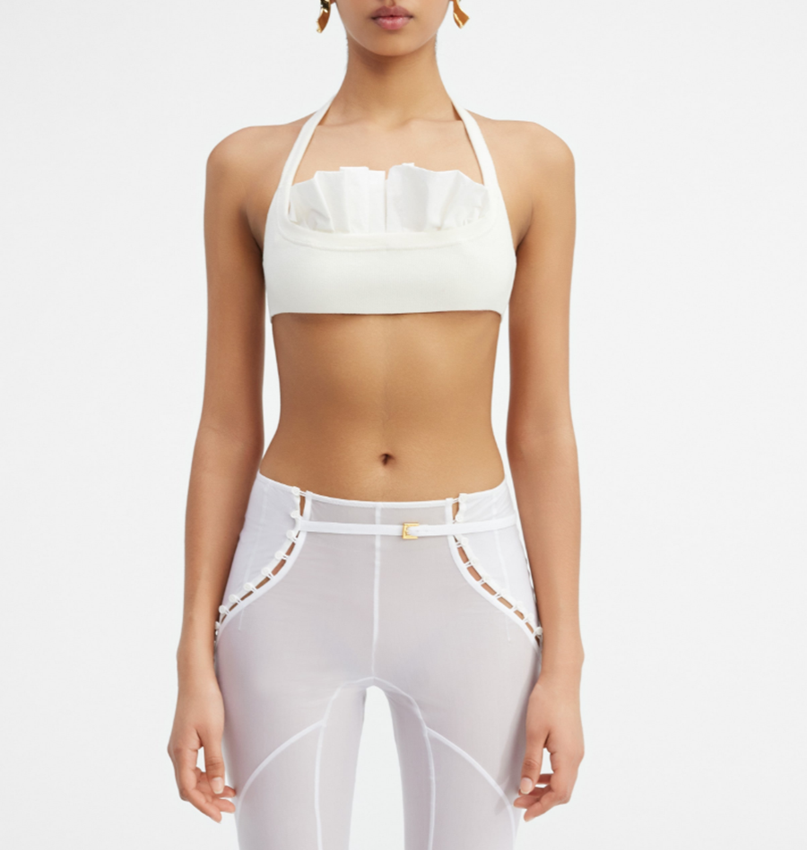 JACQUEMUS Womens Le Bandeau Frivolli Le Chouchou Bra Off-White Size 38
