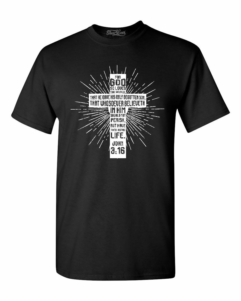 John 3:16 Bible Verse Cross T-shirt Christian Jesus Gospel Shirts