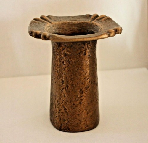 Vase Bronze 2105g massiv 17cm Hutform Kanne Gefäß Brutalismus alt vintage