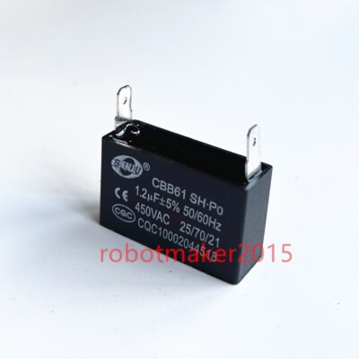 CBB61 1.2MFD 450V 50/60Hz 450VAC 1.2UF Fan Motor Insert Capacitor 2 Pins