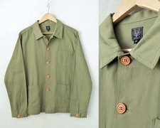 60s Style French Pistachio Green Cotton Twill Canvas Chore Jacket  - S M L XL