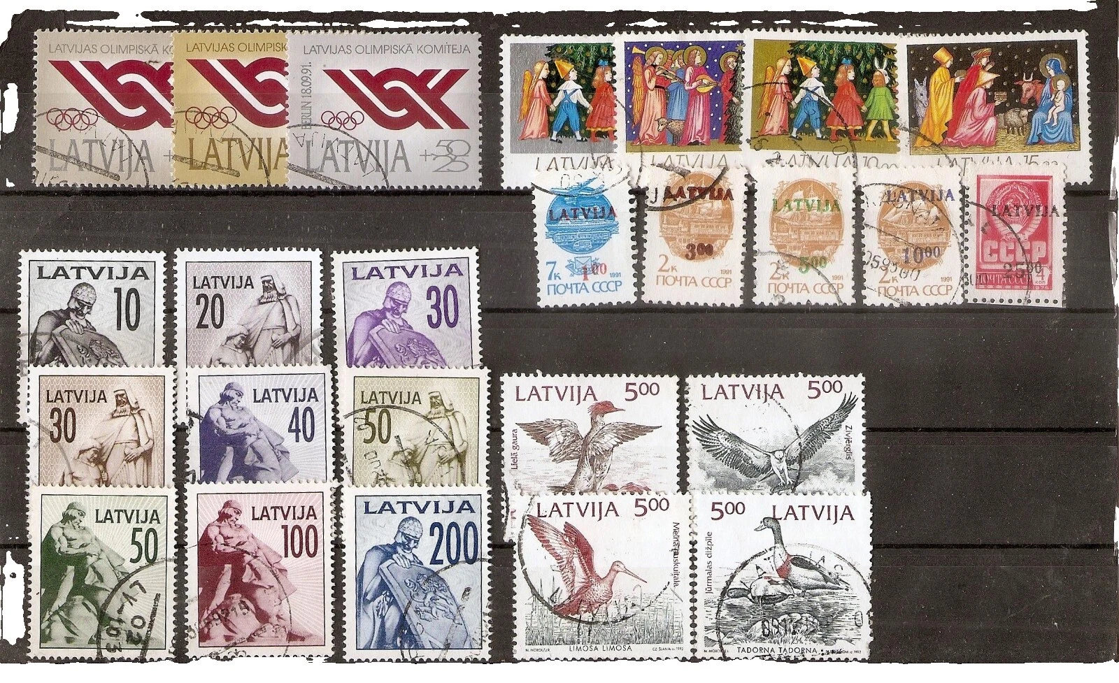 Historia Postal decimal sellos de Letonia