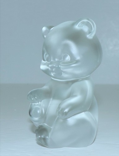 VINTAGE FENTON ART GLASS WHITE FROSTED BEAR ETCHED LOGO - Picture 5 of 7