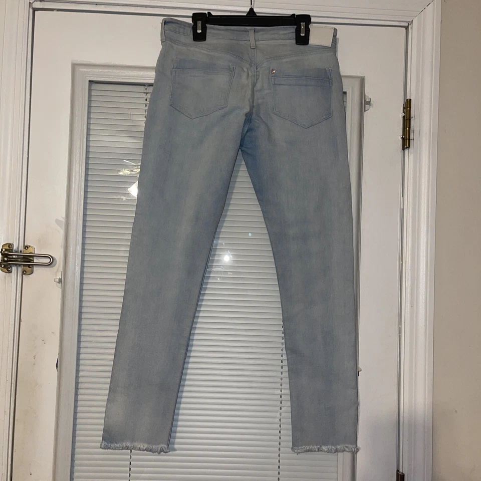 ДЕВОЧКИ H & M ЭЛАСТИЧНОЙ СИНИЙ 13-14Y МОЛНИИ ДЖИНСЫ СВЕТА СТИРКА НЕОБРАБОТАННЫЙ ПОДОЛ 5-КАРМАН EUC - Изображение 3 из 4