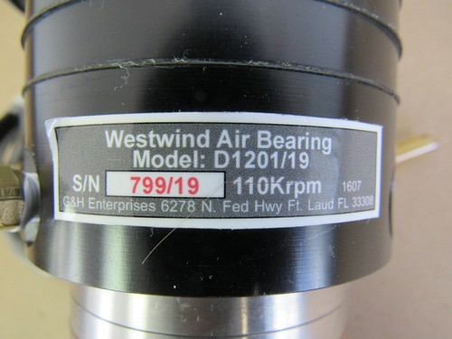 WESTWIND AIR BEARING SPINDLE MOTOR MODEL D1201/19, 110KRPM - Picture 2 of 6