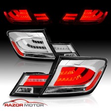 For 2013 2014 2015 Honda Civic 4dr 4door Sedan Chromeclear Led Tail Lights Pair