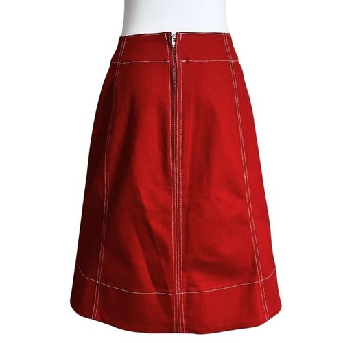 NWOT UNIQLO & LEMAIRE LIMITED EDITION RUSTY ORANGE HIGH RISE DENIM A-LINE SKIRT - Picture 4 of 11