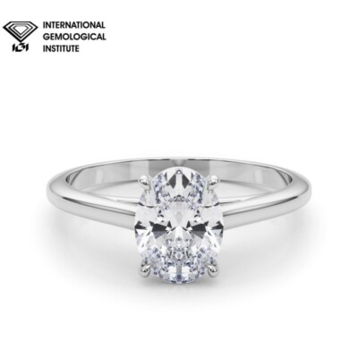 D/VS IGI-zertifizierter Ovalschliff Laborgrown Diamant Solitär Verlobungsring - LUXUS