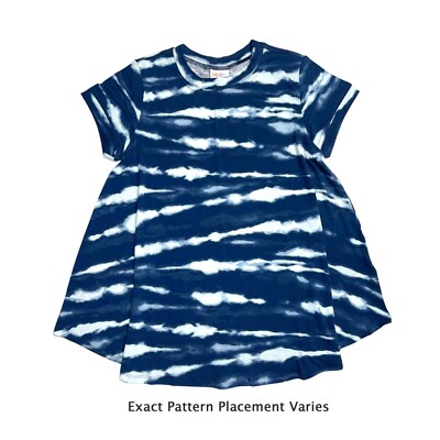XL ERIKA LuLaRoe ~ BLUE TIE DYE PATTERN ~ Swing Top; Sizes 16-18; nwt
