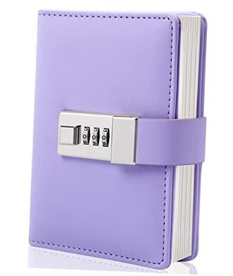  Journal with Lock Personal Secret Diary Mini Locking Diary for Macaron Purple