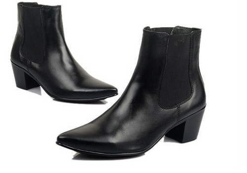 Real Leather Ankle Boots Pointed Toe 