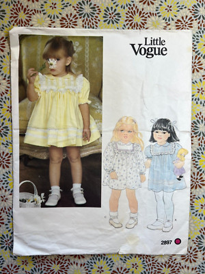 Little Vogue Sewing Pattern 2897 Toddlers' Dress and Panties Size 3 Cut