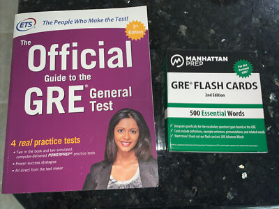 Lot 2 GRE Test Guide Books ETS Kaplan, Manhattan Prep