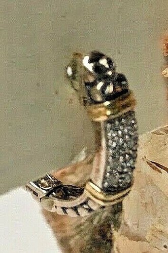 PENDIENTE DE ARO DE PLATA ESTERLINA DE ORO 14K DIAMANTE ESTADO - Imagen 3 de 9