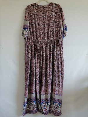Boho Mauve Summer Dress Bloomchic Womens Mauve Pink Vibrant Floral Print  Boho Summer Maxi
