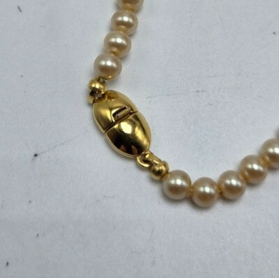 メッキ　アクセサリー　MONET パール Designer Signed Monet 90's Faux Pearl Necklace Single Strand