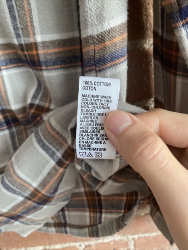 James Perse Mens Flannel Work Shirt Sz 1, 100% Cotton Plaid - Picture 12 of 12