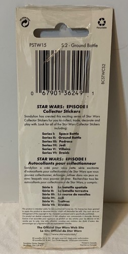 VTG Sandylion Star Wars Episode 1 Collector Stickers (3) NIP S.2 Ground Battle - Picture 2 of 4