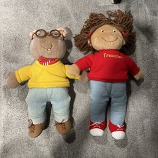 Vintage PBS Marc Brown Arthur And Francine Plush Lot Of 2 Stuffed Toy 14 Inches