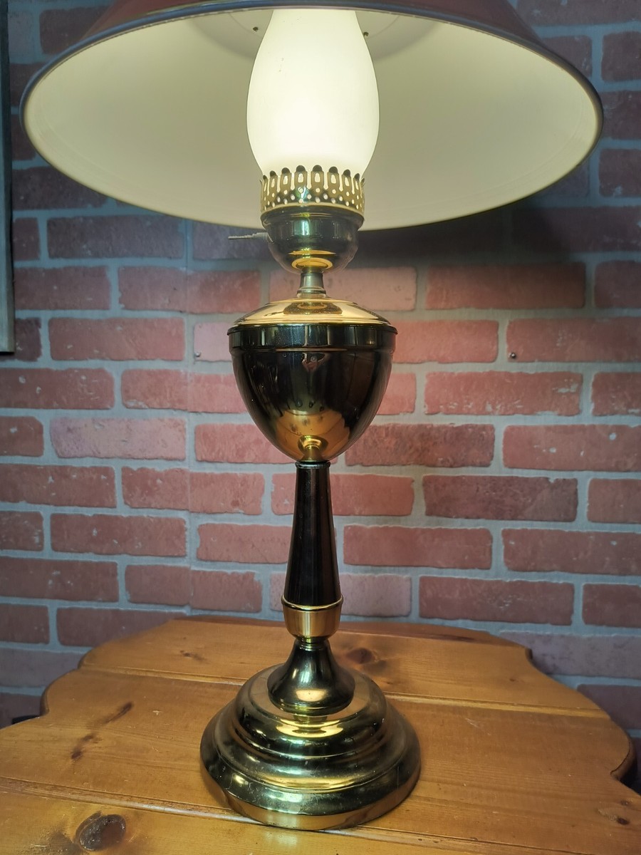 Vintage Brass Glass Hurricane Table Lamp 26 Vintage Brass Glass Hurricane Table Lamp 26