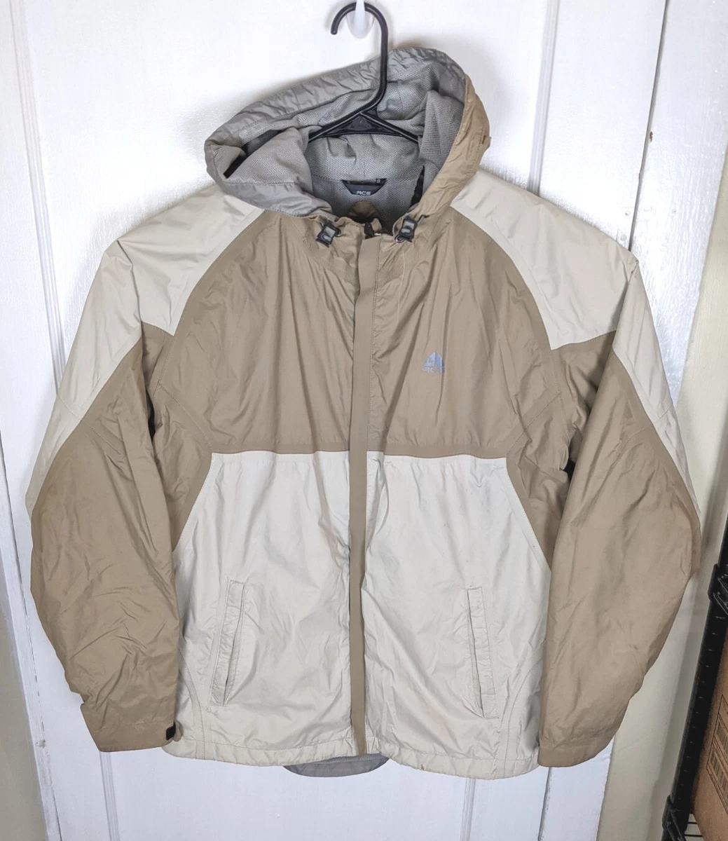 Vintage Y2K Nike ACG Layer 3 Parka Shell Beige Hooded Earth-Tone Men L  Lined Ye