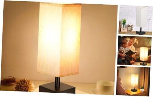 Small Table Lamp for Bedroom - Bedside Lamps for 13.2in Cream & Black