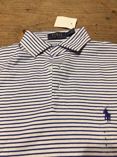 Polo Ralph Lauren blu bianca a righe S piccola polo golf $89,50 **NUOVA** - Foto 5 di 6