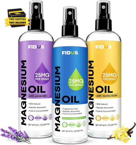 100% Pure Magnesium Oil Spray - Big 8 Fl Oz Topical Magnesium Chloride for Feet,