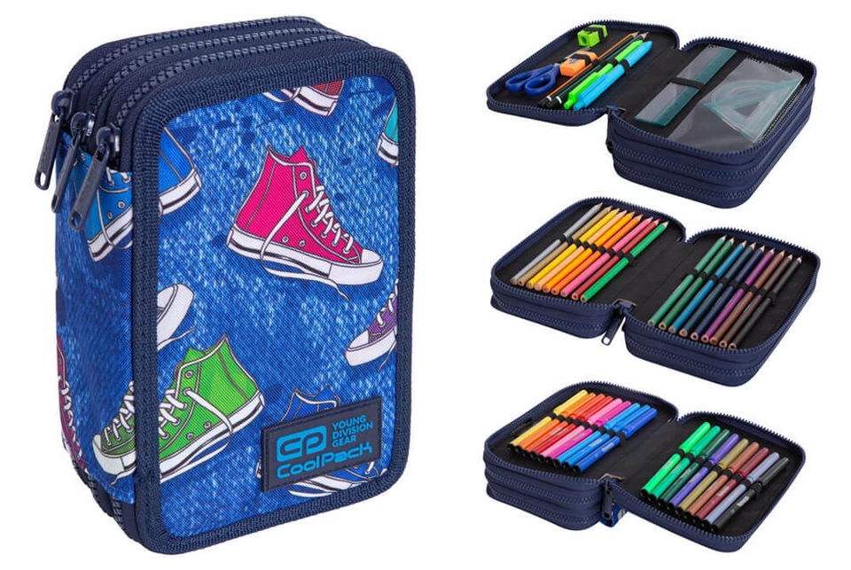 COOLPACK 3-FACH 44-teilig Mäppchen Federmappe Federtasche Twist C67232