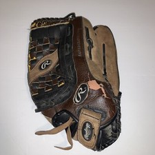 Rawlings Unisex 14" Slow Pitch Right Throw Softball Glove, Adult - Black/Tan